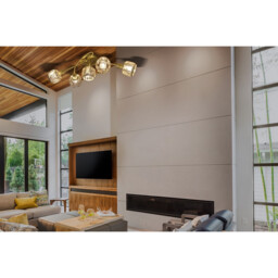 Josefa Multi Arm Semi Flush Ceiling Lamp Gold 5xE14 3000K - thumbnail 2