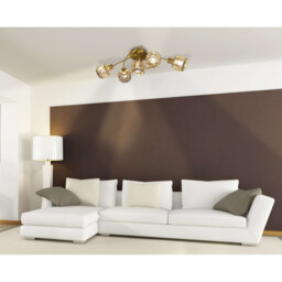 Josefa Multi Arm Semi Flush Ceiling Lamp Gold 5xE14 3000K - thumbnail 3