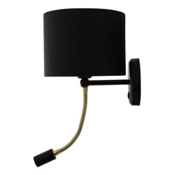 Longford Wall Light, Matt Black, Brass Arm