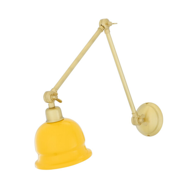 Nico Poster Light, Satin Brass, Yellow Shade
