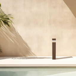 Elyon Square Outdoor Bollard Dark Coffee LED 3000K IP65 - thumbnail 3