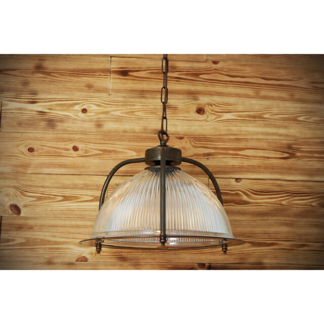 Bousta Dome Pendant, Antique Brass & Bronze Ring - image 1