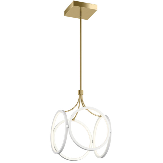 Kichler Ciri Integrated LED Pendant Ceiling Light White with Champagne Gold, 3000K - image 1