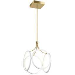 Kichler Ciri Integrated LED Pendant Ceiling Light White with Champagne Gold, 3000K