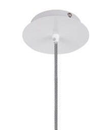 Cube Ceiling Pendant Large 1x40W, White Metal, Wood - thumbnail 3