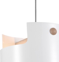 Cube Ceiling Pendant Large 1x40W, White Metal, Wood - thumbnail 5