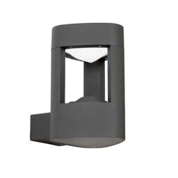 Tribeca 1 Light Outdoor Wall Light Frosted Acrylic, Dark Grey Paint IP54