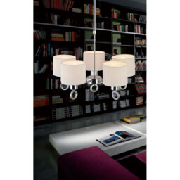 Polo Pendant White Shade 3 Light E27 Polished Chrome - thumbnail 3