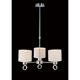 Polo Pendant White Shade 3 Light E27 Polished Chrome - thumbnail 2
