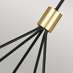 Joan 5 Light Chandelier, Midnight Black, Midnight Black , Burnished Brass, E27 - thumbnail 5