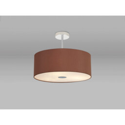 Baymont Polished Chrome 3 Light E27 Semi Flush With 50cm x 20cm Dual Faux Silk Shade, Cocoa/Grecian Bronze - thumbnail 2