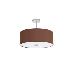 Baymont Polished Chrome 3 Light E27 Semi Flush With 50cm x 20cm Dual Faux Silk Shade, Cocoa/Grecian Bronze - thumbnail 5
