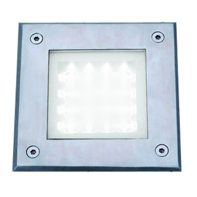 LED Square Outdoor Walkover Ground Light White and Glass IP67 - image 1