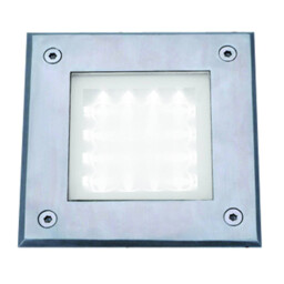 LED Square Outdoor Walkover Ground Light White and Glass IP67 - thumbnail 1