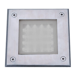 LED Square Outdoor Walkover Ground Light White and Glass IP67 - thumbnail 2