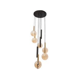 Lucide JOSIANE - Pendant light - Ø 55 cm - 6xG9 - Black - Vibes - thumbnail 3