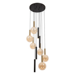 Lucide JOSIANE - Pendant light - Ø 55 cm - 6xG9 - Black - Vibes - thumbnail 1