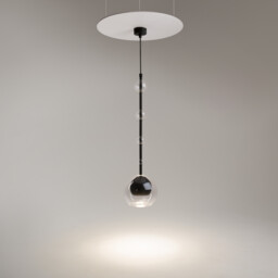 Ros Modern Dome Pendant Ceiling Light Black 1xGU10 Glass Shade - thumbnail 2