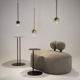 Ros Modern Dome Pendant Ceiling Light Black 1xGU10 Glass Shade - thumbnail 3