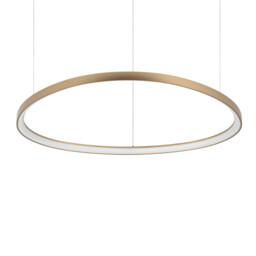 Gemini Integrated LED Pendant Ceiling Light Brass 9100lm 4000K - thumbnail 1