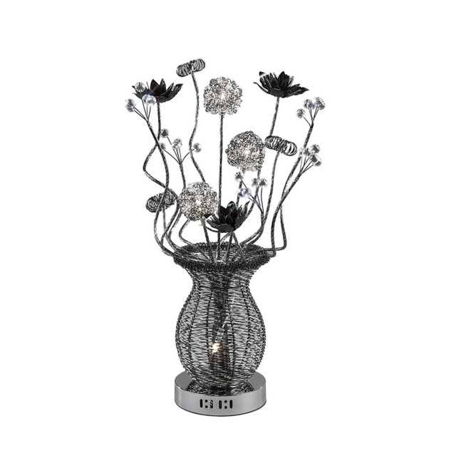 (DH) Calista Table Lamp 4 Light G4 Black/Crystal, NOT LED/CFL Compatible - image 1