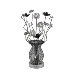 (DH) Calista Table Lamp 4 Light G4 Black/Crystal, NOT LED/CFL Compatible - thumbnail 1