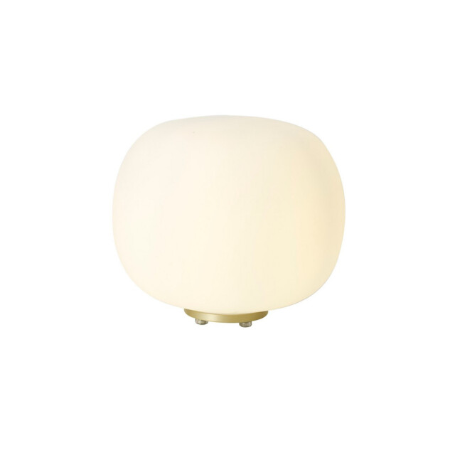 Cheektowaga Medium Oval Ball Table Lamp E27 Satin Gold Base With Frosted White Glass Globe - image 1