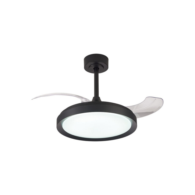 Mistral Mini 40W LED Dimmable Ceiling Light With Built-In 28W DC Fan, 2700-5000K Remote Control, 2500lm, Black, 5yrs Warranty - image 1