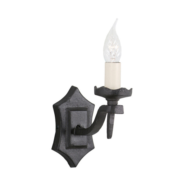 Rectory 1 Light Indoor Candle Wall Light Black, E14 - image 1