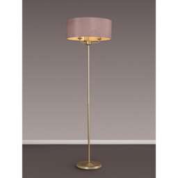 Banyan 3 Light Switched Floor Lamp With 50cm x 20cm Dual Faux Silk Fabric Shade Champagne Gold/Taupe - thumbnail 2