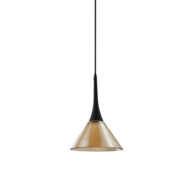 Cocktail Dome Pendant Ceiling Light Amber 1x LED 670lm 3000K - image 1