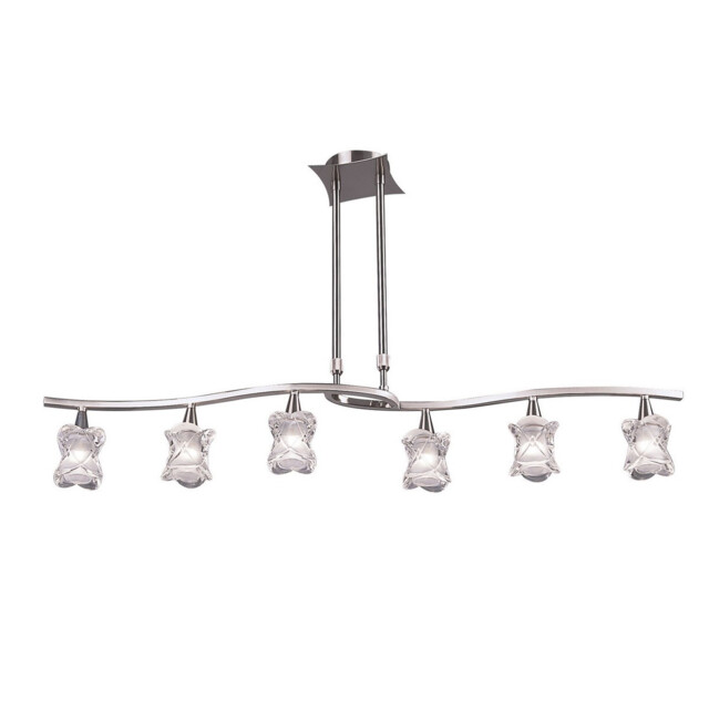 Rosa Del Desierto Telescopic Linear Pendant Line 6 Light G9, Satin Nickel - image 1