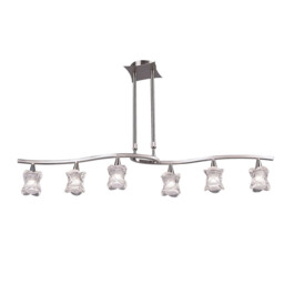 Rosa Del Desierto Telescopic Linear Pendant Line 6 Light G9, Satin Nickel