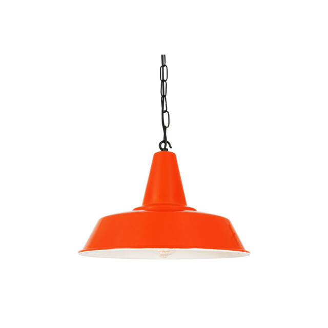 Nassau Industrial Factory Dome Pendant, Orange