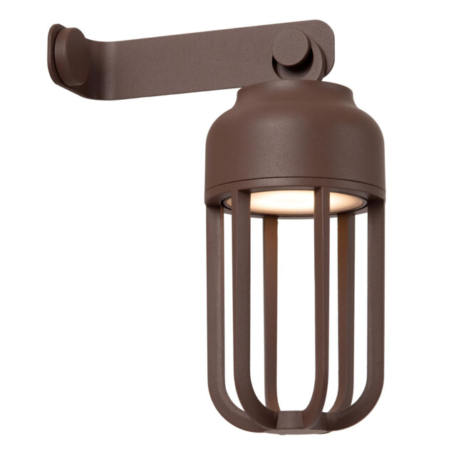 Lucide WELLS - Rechargeable Wall light Indoor/Outdoor - Ø 10 cm - LED Dim. - CCT - 2700K/4000K - IP54 - Rust Brown - Essential - image 1