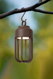 Lucide WELLS - Rechargeable Wall light Indoor/Outdoor - Ø 10 cm - LED Dim. - CCT - 2700K/4000K - IP54 - Rust Brown - Essential - thumbnail 5