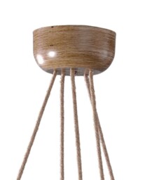 Sabina Ceiling Pendant 5 x E27 (Max 40W), Imitation Wood, Linen Shade - thumbnail 3