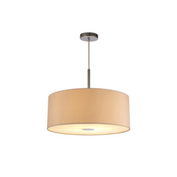 Baymont Polished Chrome E27 Single Pendant With 50cm x 20cm Dual Faux Silk Shade, Nude Beige/Moonlight - thumbnail 5