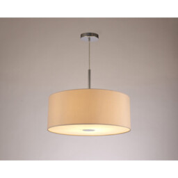 Baymont Polished Chrome E27 Single Pendant With 50cm x 20cm Dual Faux Silk Shade, Nude Beige/Moonlight - thumbnail 2