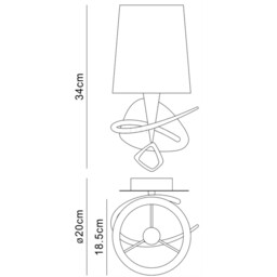 Mara Wall Lamp Switched E14, French Gold Ivory White Shade - thumbnail 3