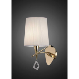 Mara Wall Lamp Switched E14, French Gold Ivory White Shade - thumbnail 2