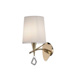 Mara Wall Lamp Switched E14, French Gold Ivory White Shade - thumbnail 1