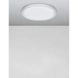 Troy 56cm Integrated LED Semi Flush Light Metal, Matt White Outside Matt White Inside LED 50W 2750Lm 3000K - thumbnail 3
