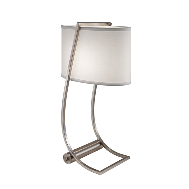 Lex 1 Light Table Lamp Brushed Steel, E27 - image 1