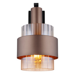 Milley Wall Lamp Matt Black Amber Glass Shade 1x E27 - thumbnail 3