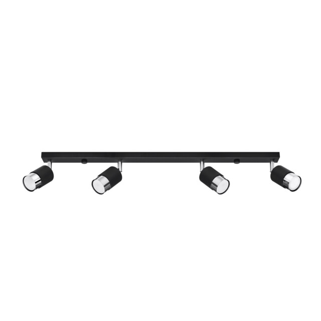 Nero Ceiling Spotlight Bar, Black/Chrome, 4x GU10 - image 1