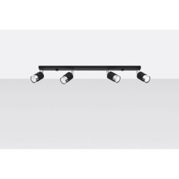Nero Ceiling Spotlight Bar, Black/Chrome, 4x GU10 - thumbnail 2