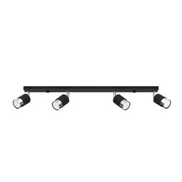 Nero Ceiling Spotlight Bar, Black/Chrome, 4x GU10 - thumbnail 1