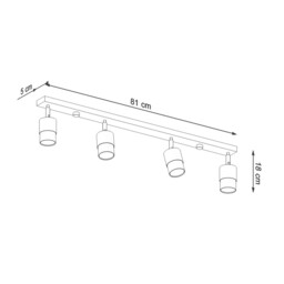 Nero Ceiling Spotlight Bar, Black/Chrome, 4x GU10 - thumbnail 5