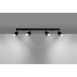 Nero Ceiling Spotlight Bar, Black/Chrome, 4x GU10 - thumbnail 3